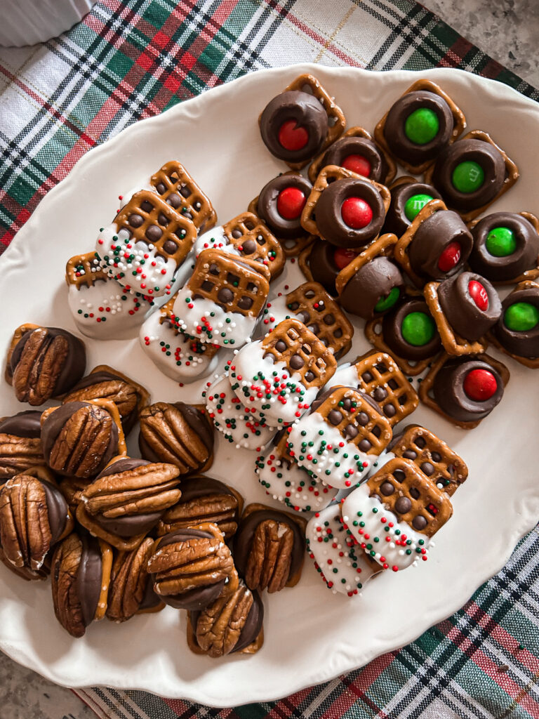 Festive Rolo Pretzel bites. Rolo Pretzel Delights. Rolo Turtles