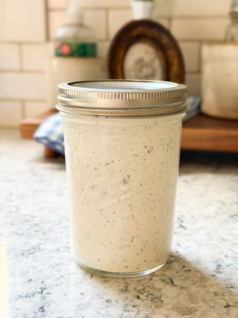 Homemade Ranch Dressing in Ball Jar