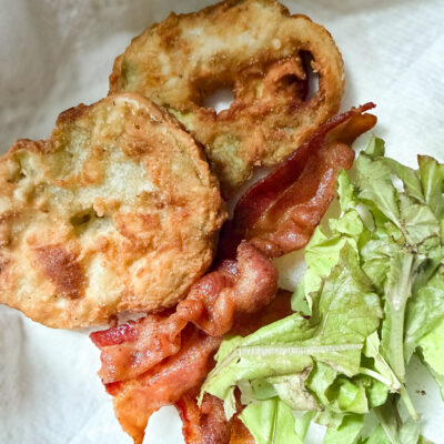 Fried Green Tomatoes with bacon and lettuce